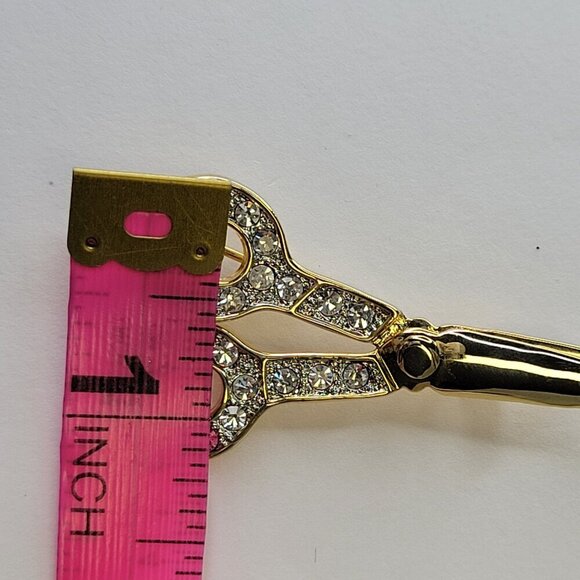Gold Tone Scissors Brooch - Picture 8 of 11